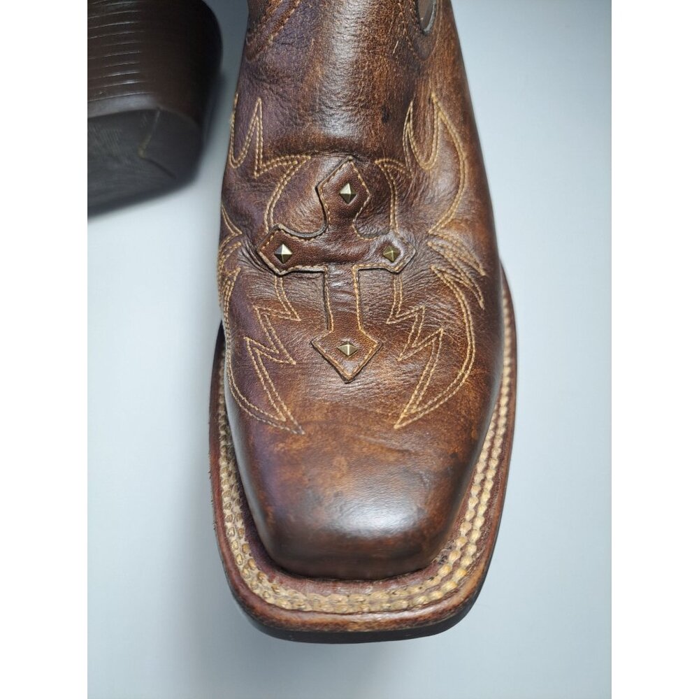 Ariat Womens Legend Spirit Western Brown Cowboy Boots 8.5M Square Toe Leather - Picture 4 of 12